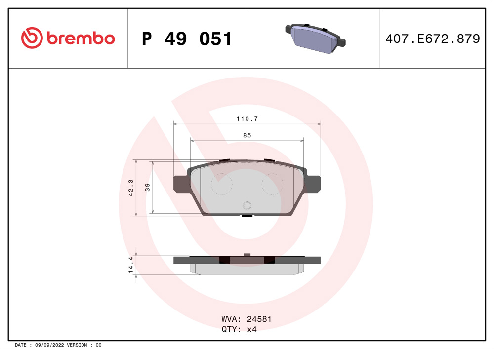 Klocki hamulcowe BREMBO P 49 051