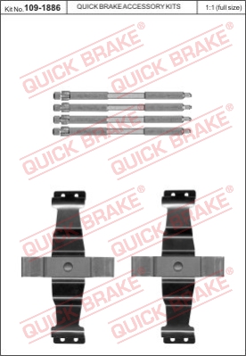 Zestaw akcesoriów montażowych  klocków hamulcowych QUICK BRAKE 109-1886