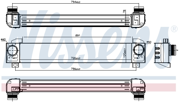Chłodnica powietrza intercooler NISSENS 96091