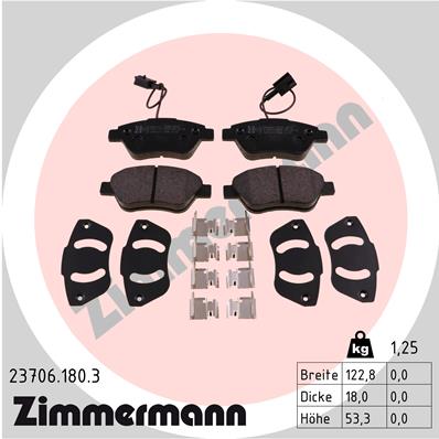 Klocki hamulcowe ZIMMERMANN 23706.180.3