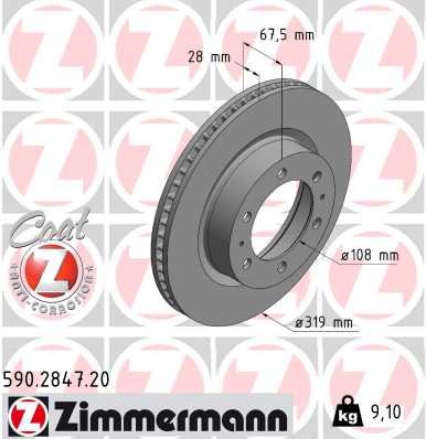 Tarcza hamulcowa ZIMMERMANN 590.2847.20