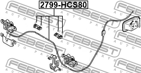 Cięgno zamka pokrywy komory silnika FEBEST 2799-HCS80