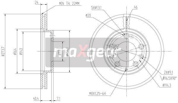 Tarcza hamulcowa MAXGEAR 19-0944