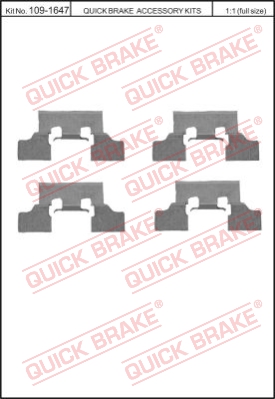 Zestaw akcesoriów montażowych  klocków hamulcowych QUICK BRAKE 109-1647