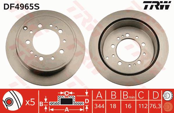 Tarcza hamulcowa TRW DF4965S
