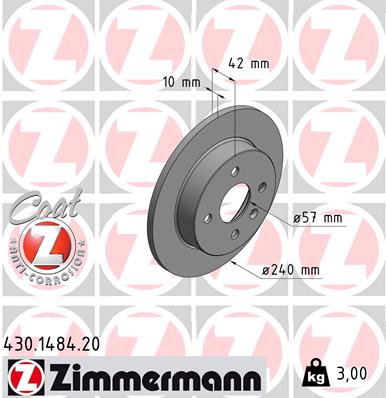 Tarcza hamulcowa ZIMMERMANN 430.1484.20