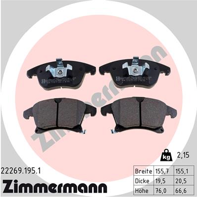 Klocki hamulcowe ZIMMERMANN 22269.195.1