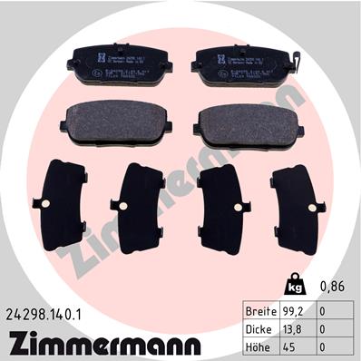 Klocki hamulcowe ZIMMERMANN 24298.140.1