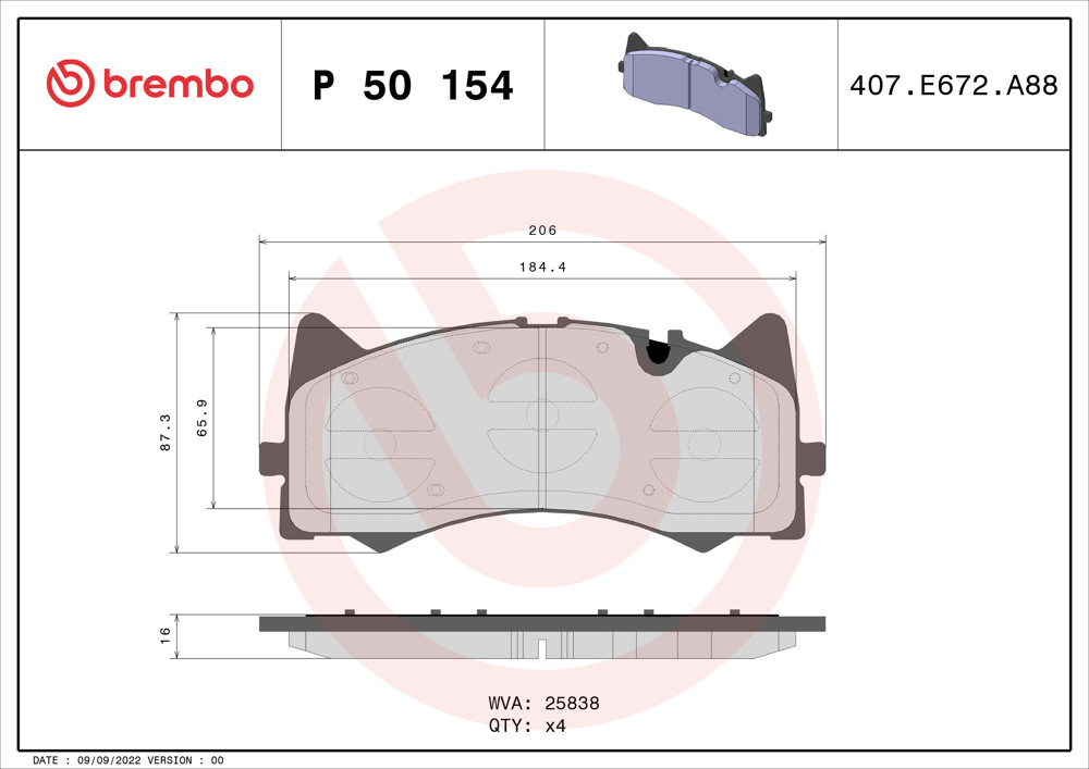 Klocki hamulcowe BREMBO P 50 154