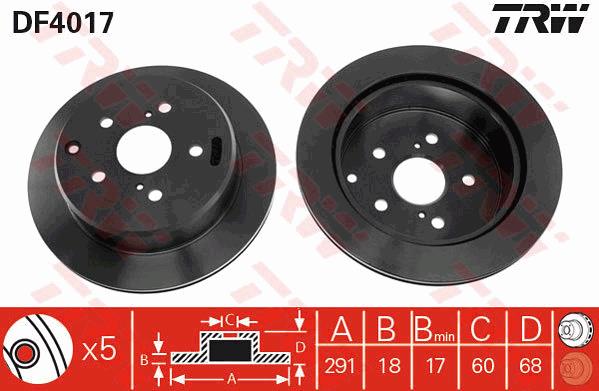 Tarcza hamulcowa TRW DF4017