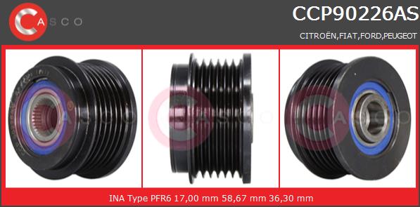 Koło pasowe alternatora CASCO CCP90226AS