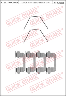 Zestaw akcesoriów montażowych  klocków hamulcowych QUICK BRAKE 109-1789