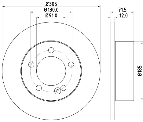 Tarcza hamulcowa HELLA 8DD 355 117-141