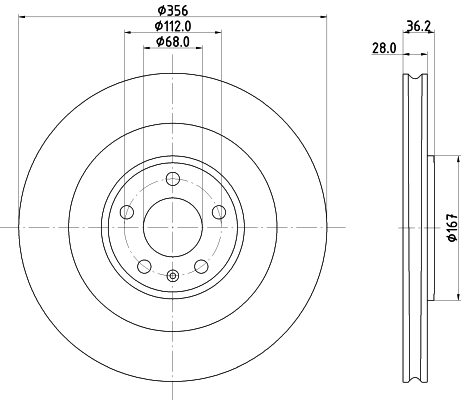 Tarcza hamulcowa HELLA 8DD 355 134-851