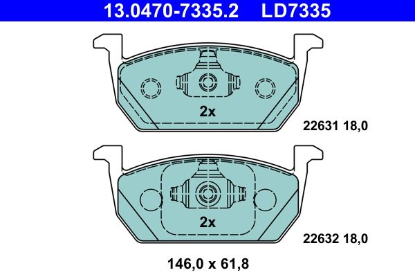 Klocki hamulcowe ATE 13.0470-7335.2