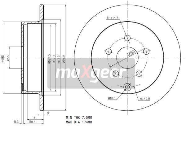 Tarcza hamulcowa MAXGEAR 19-2266