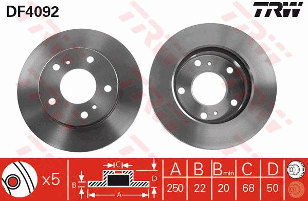 Tarcza hamulcowa TRW DF4092