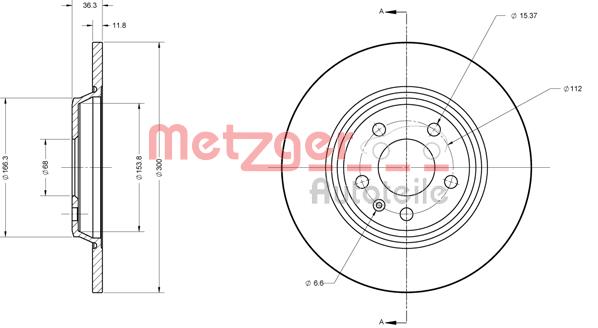 Tarcza hamulcowa METZGER 6110125