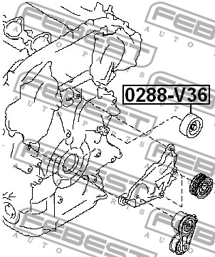 Rolka prowadząca paska osprzętu FEBEST 0288-V36