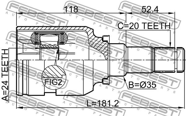 Przegub FEBEST 0111-ZRE181LH