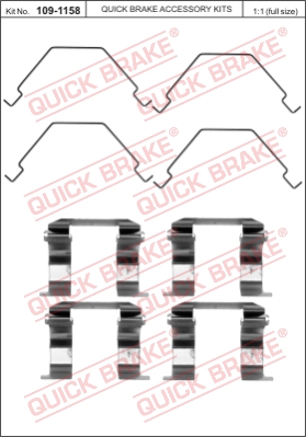 Zestaw akcesoriów montażowych  klocków hamulcowych QUICK BRAKE 109-1158