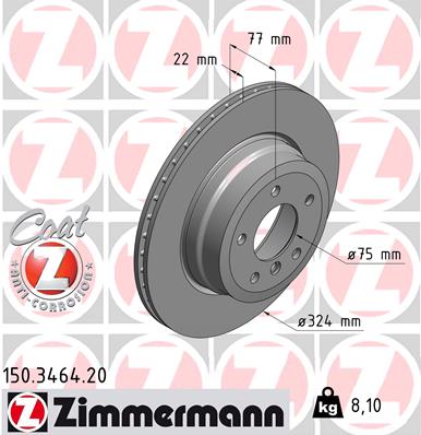 Tarcza hamulcowa ZIMMERMANN 150.3464.20