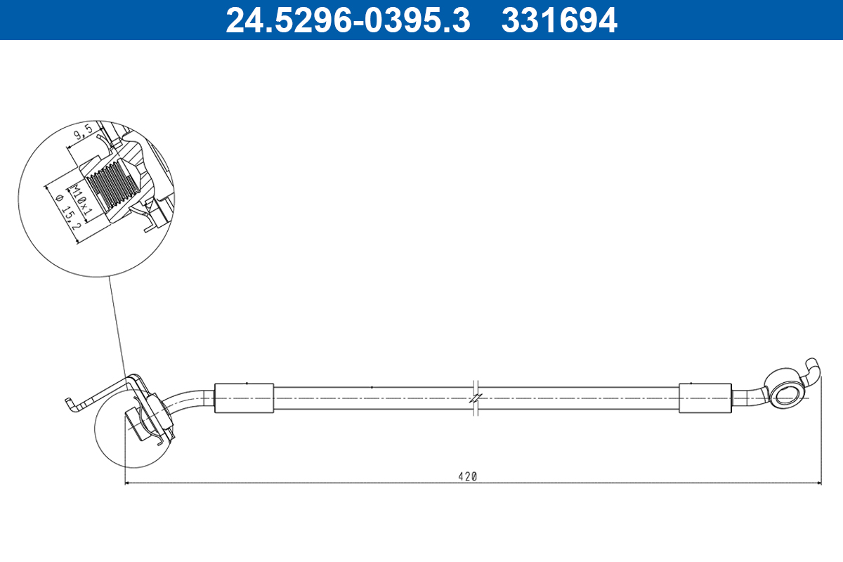 Przewód hamulcowy elastyczny ATE 24.5296-0395.3