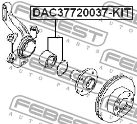 Zestaw łożysk koła FEBEST DAC37720037-KIT