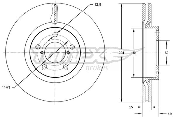 Tarcza hamulcowa TOMEX BRAKES TX 72-96