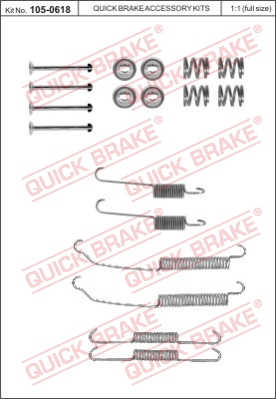 Zestaw dodatków do szczęk hamulcowych QUICK BRAKE 105-0618