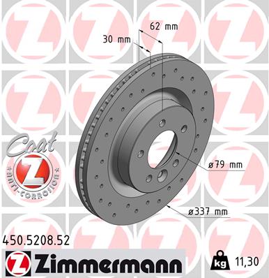 Tarcza hamulcowa ZIMMERMANN 450.5208.52