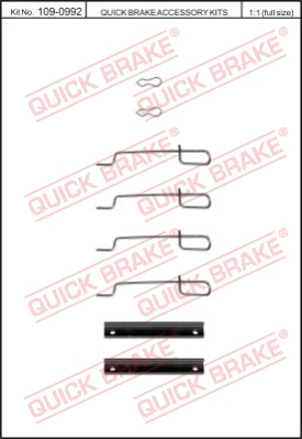 Zestaw akcesoriów montażowych  klocków hamulcowych QUICK BRAKE 109-0992