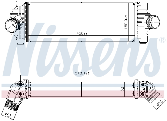 Chłodnica powietrza intercooler NISSENS 961230