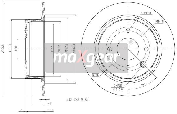 Tarcza hamulcowa MAXGEAR 19-2792