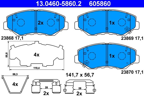 Klocki hamulcowe ATE 13.0460-5860.2