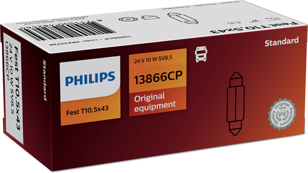 Żarówka oświetlenia tablicy rejestracyjnej PHILIPS 13866CP