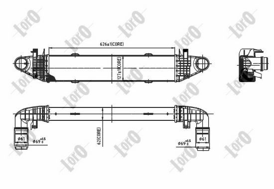 Chłodnica powietrza intercooler ABAKUS 054-018-0008