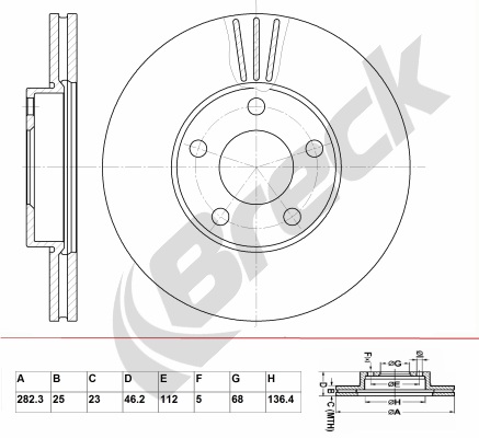 Tarcza hamulcowa BRECK BR 383 VA100