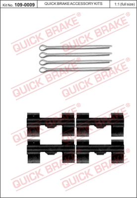 Zestaw akcesoriów montażowych  klocków hamulcowych QUICK BRAKE 109-0009