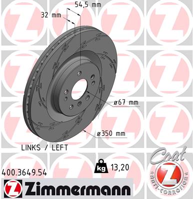 Tarcza hamulcowa ZIMMERMANN 400.3649.54