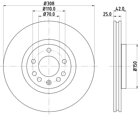 Tarcza hamulcowa HELLA 8DD 355 127-721