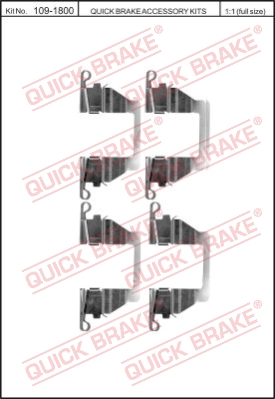 Zestaw akcesoriów montażowych  klocków hamulcowych QUICK BRAKE 109-1800