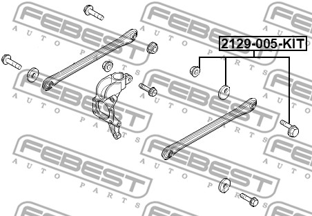 śruba do regulacji pochylenia koła FEBEST 2129-005-KIT