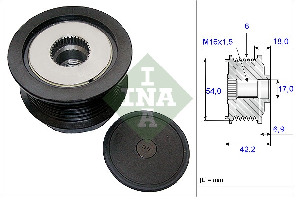 Sprzęgło alternatora INA 535 0188 10