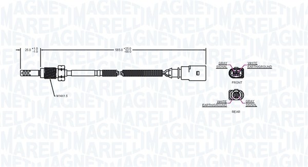 Czujnik  temperatury spalin MAGNETI MARELLI 172000123010
