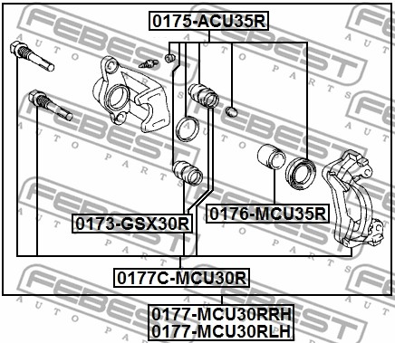Zestaw naprawczy zacisku FEBEST 0175-ACU35R
