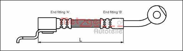 Przewód hamulcowy elastyczny METZGER 4113523