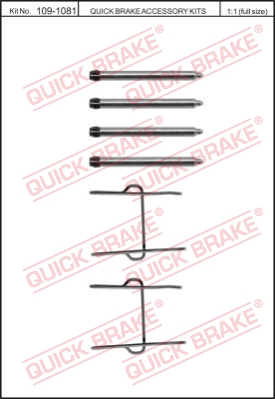 Zestaw akcesoriów montażowych  klocków hamulcowych QUICK BRAKE 109-1081