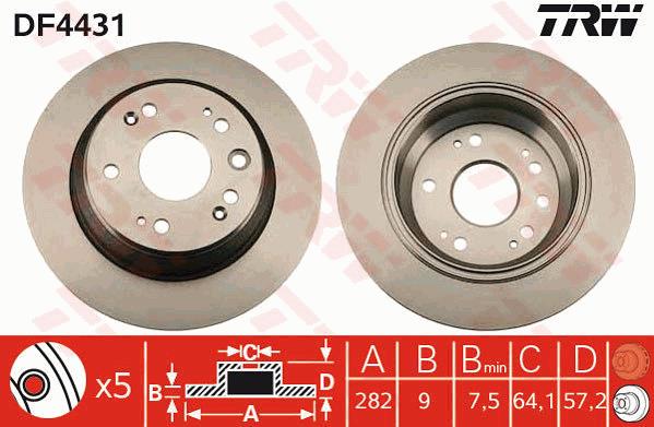 Tarcza hamulcowa TRW DF4431