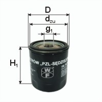 Filtr oleju PZL SEDZISZOW PP363A
